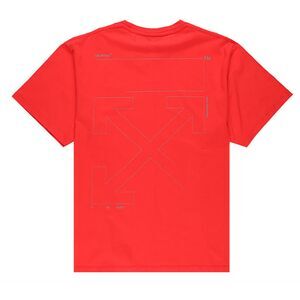 Off-White Unfinished Oversize T-Shirt Red Men's Medium FW19